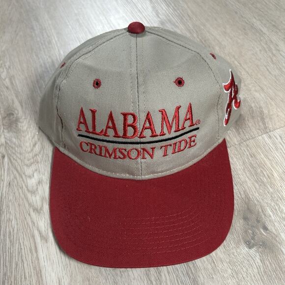 Vintage Alabama Crimson Tide Hat Snapback College Youngan Beige Red Cap - Picture 1 of 9
